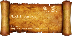 Michl Baracs névjegykártya